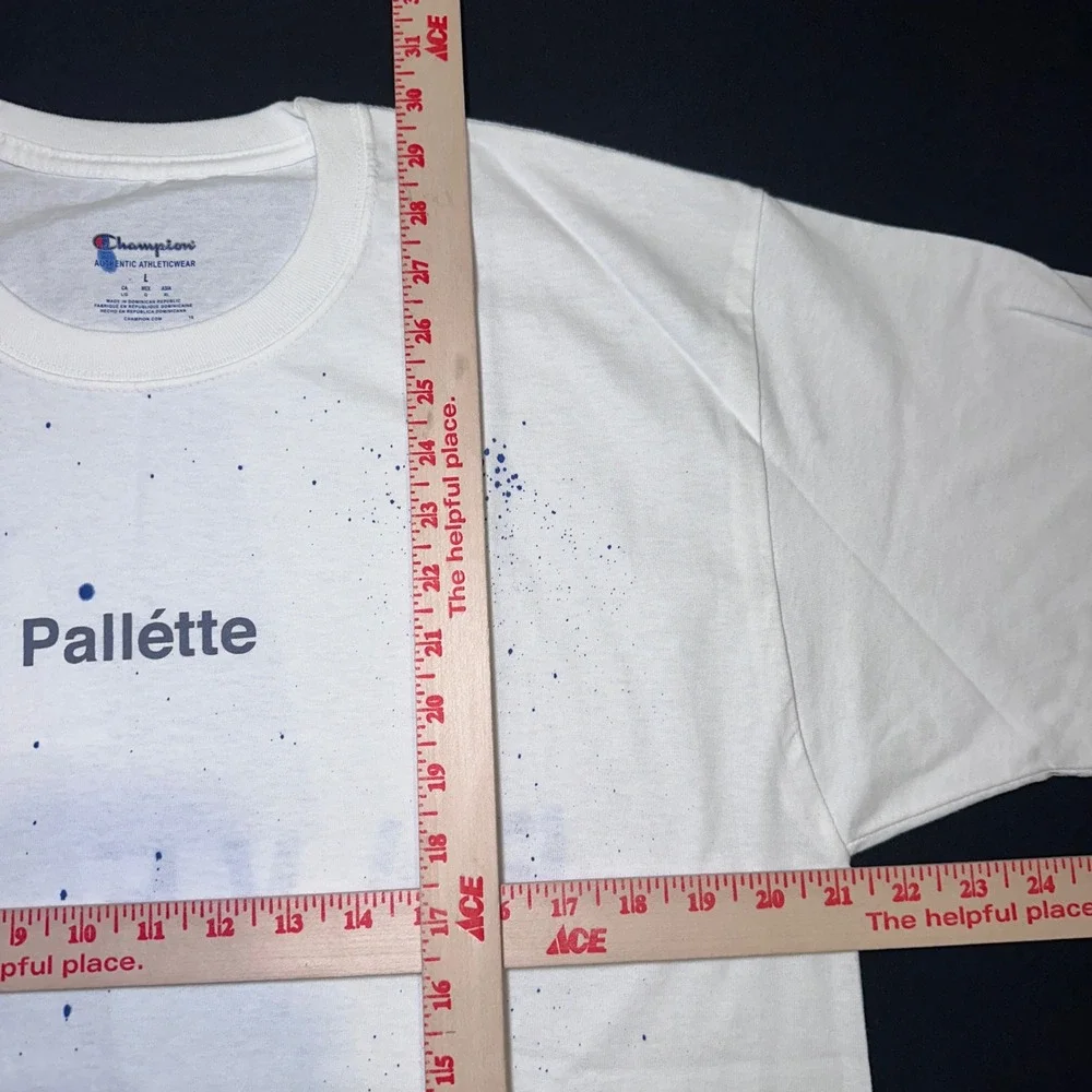 Pallette‎ Pavelow Champion T-Shirt Mens L Lightning Bolt White Essentials 18-19 - Picture 10 of 13